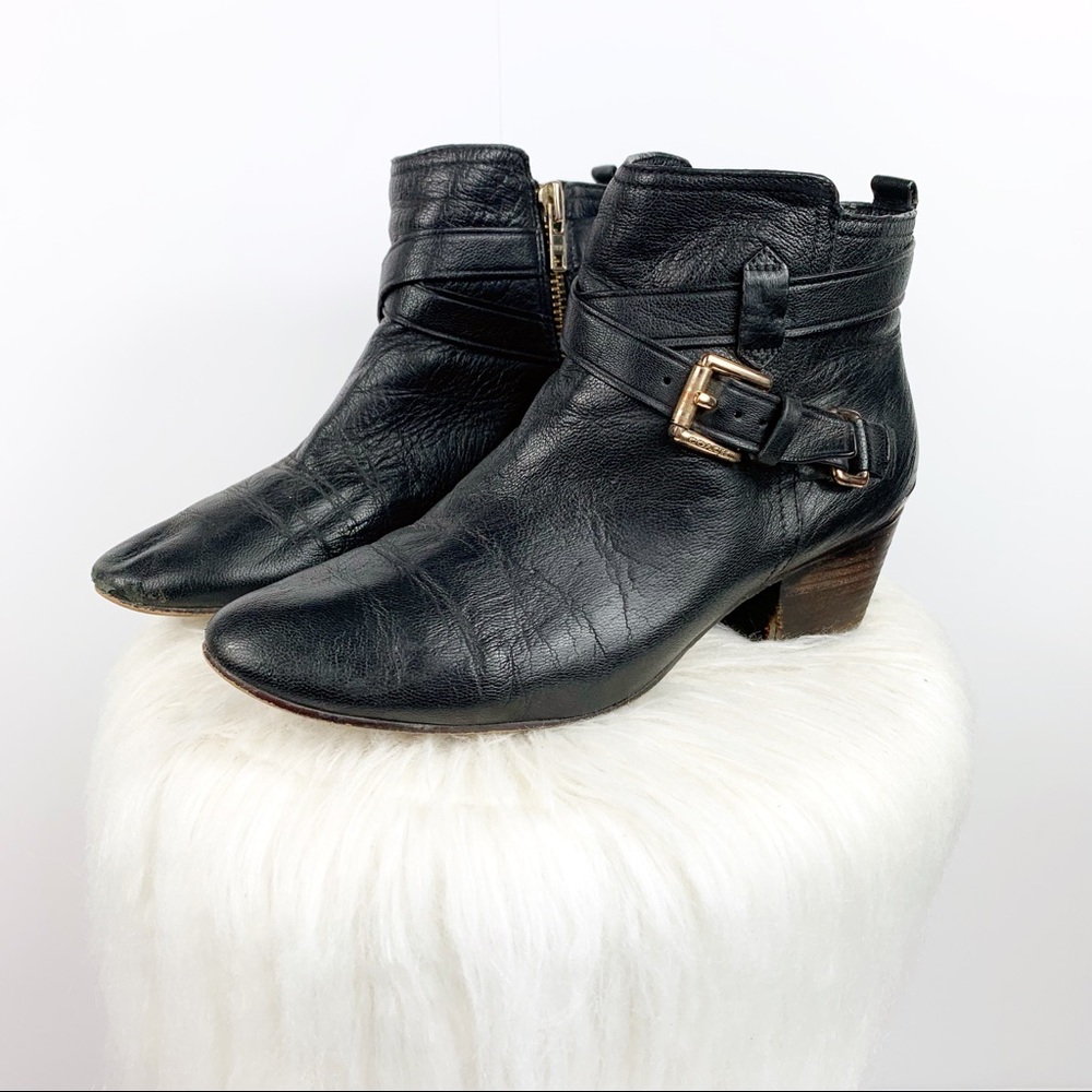 Coach | Pauline Black Leather Booties Size 6.5